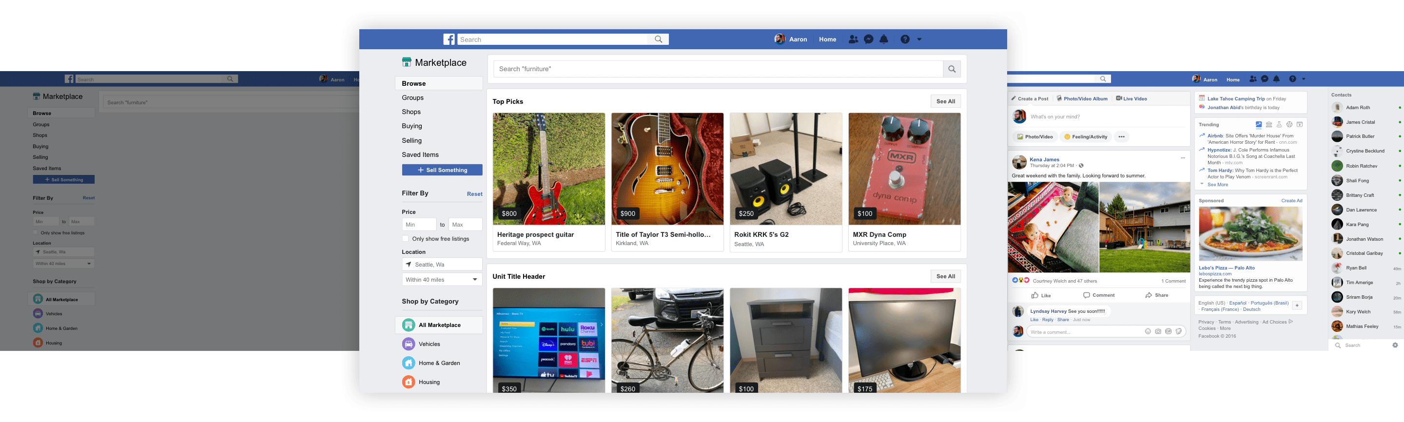 Aaron James · Portfolio · Facebook Marketplace Redesign